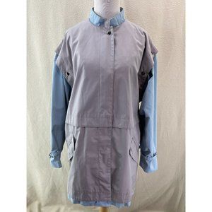 Mulberry Vintage Gray/Blue Zip & Snap Front 2-in-1 Vest/Jacket - Medium